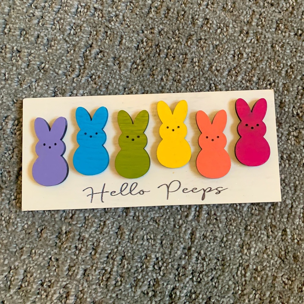 Hello Peeps Easter sign
